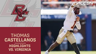 Boston College QB Thomas Castellanos Highlights vs Virginia [upl. by Salohci]