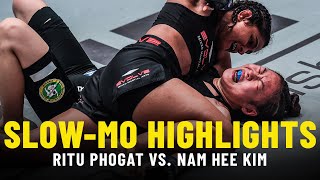 Ritu Phogat vs Nam Hee Kim  SlowMo Fight Highlights [upl. by Bremser]