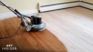 How Hardwood Floors Are Professionally Refinished [upl. by Nyrahtak]