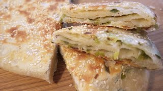 How to Make Flaky Scallion Pancake  Taiwanese Street Food Recipe  Easyvideo [upl. by Ecnadnak431]