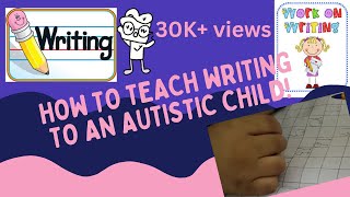 Teaching Writing to an Autistic child  Basic Strokes  Writing on dots  Steps for writing [upl. by Martelle315]