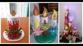 ¡PASO A PASO Como Crear Velas Navideñas Con Goma Eva o Foami [upl. by Cathee]