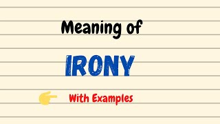 Irony Meaning  Daily New English Words  Vocabgram [upl. by Chemush]