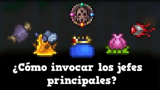 Terraria 142 l ¿Cómo invocar a los jefes principales l Guía básica [upl. by Rhu751]