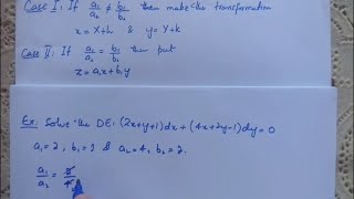 Differential Equations Reducible Into Homogeneous form I [upl. by Caril320]