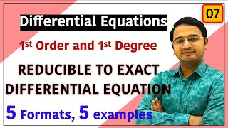 Reducible to Exact Differential Equations Examples of All 5 Formats [upl. by Mellins]