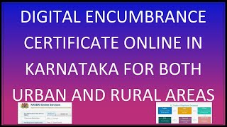 Get  Download Digitally Signed Encumbrance Certificate Online Any property Bangalore Karnataka 2022 [upl. by Serilda]