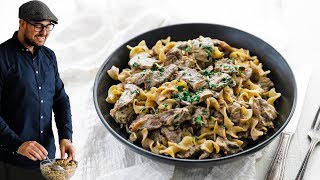 Easy Beef Stroganoff Recipe [upl. by Kallista]