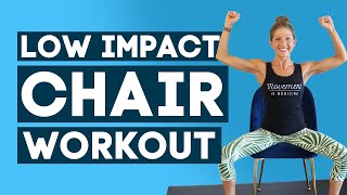 30 Min Low Impact Chair Workout  Seated Fitness Class FULLBODY WORKOUT [upl. by Vitkun]