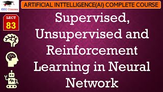 L83 Supervised Unsupervised and Reinforcement Learning in Neural Network  Artificial Intelligence [upl. by Weissmann]