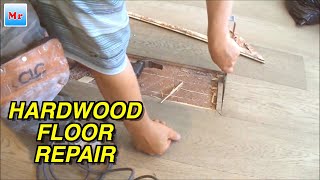 How To Replace Engineered Hardwood Floor Planks DIY Repair [upl. by Trager883]