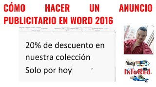 Cómo Hacer un Anuncio Publicitario en Word 2016 [upl. by Brigette]