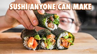 Easy Authentic Sushi Hand Rolls At Home Temaki [upl. by Grefer]