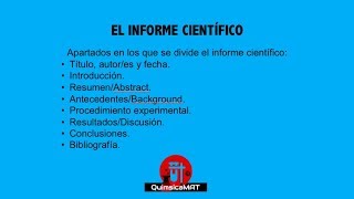 El informe científico apartados y ejemplo [upl. by Panther249]