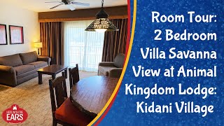 AKL Kidani Village  2 Bedroom Villa Savanna View  Room Tour [upl. by Hairahcaz]