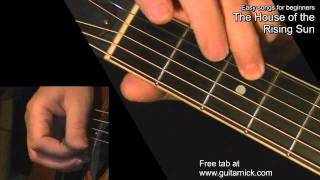 HOUSE OF THE RISING SUN Easy Guitar Lesson  TAB by GuitarNick [upl. by Lanae]