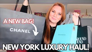 LUXURY HAUL UNBOXINGS FROM NEW YORK Chanel Tiffany WGACA [upl. by Elokin]