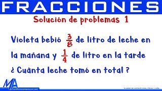 Solución de problemas con fracciones  Ejemplo 1 [upl. by Joses]