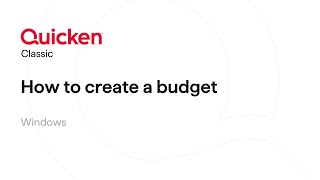 Quicken Classic for Windows  How to create a budget [upl. by Melda470]