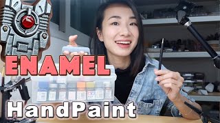 ENAMEL HAND PAINT GUNPLA DETAILS using Testors and Tamiya [upl. by Lasser144]