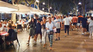 Walking Barcelona’s FAMOUS LA RAMBLA at DuskNight  Catalonia Spain [upl. by Mandel108]