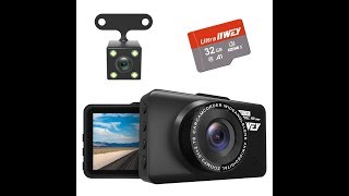 Dual Dash Cam Front and Rear FHD 1080P with Night Vision and SD Card Included By IIwey [upl. by Nilat]