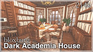 Bloxburg  Dark Academia House Speedbuild interior  full tour [upl. by Eizle]