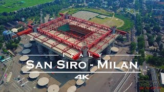 San Siro Stadium  AC Milan Italy 🇮🇹  by drone 4K [upl. by Hsihsa]