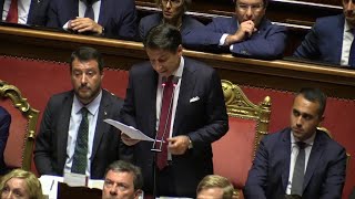 Crisi di governo tutti gli attacchi di Conte a Salvini nel suo discorso al Senato [upl. by Davidoff]