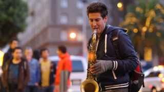 Justin Ward Saxophonist Busking Live in San Francisco [upl. by Vins]