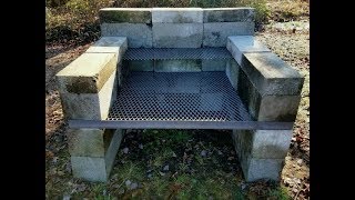 DIY  How To Build a Homemade BBQ Pit  Backyard Concrete Block Grill  Easy [upl. by Adranoel396]