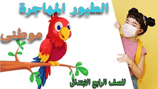 درس موطني quotالطيور المهاجرةquot لغة عربية للصف الرابع الابتدائي [upl. by Imena]