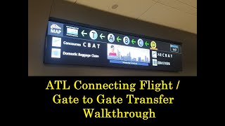 ATL Airport – Connecting Flight Gate to Gate transfer Walkthrough using the Plane Train [upl. by Jabe136]