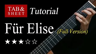 Für Elise Full Version  Guitar Lesson  TAB [upl. by Flo640]