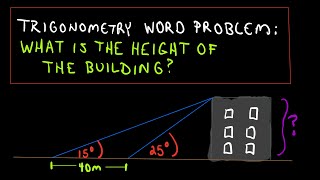 ❖ Trigonometry Word Problem Finding The Height of a Building Example 1 ❖ [upl. by Tiphany]