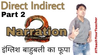 Narration Part 2  Direction Indirect Part 2  english speaking  english grammar  sartaz sir [upl. by Ayardna]