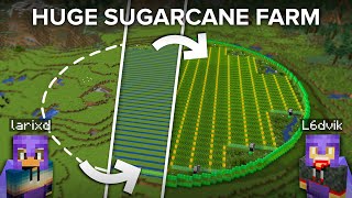 Making a Bigger Than Ever Needed Sugarcane Farm in Minecraft [upl. by Neurath]