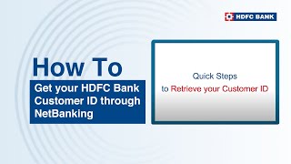 Get your HDFC Bank Customer ID through NetBanking [upl. by Aber]