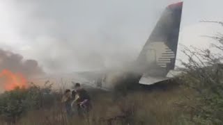 Passengers capture dramatic footage of Aeroméxico plane crash [upl. by Lihkin889]