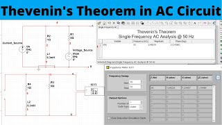 Thevenins Theorem in AC circuits Using Multisim 2020 [upl. by Sumer752]