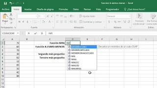La función KESIMOMENOR en Excel [upl. by Henning819]