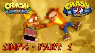 Crash Bandicoot 2  N Sane Trilogy  100 Walkthrough Part 1 Intro [upl. by Nileak]